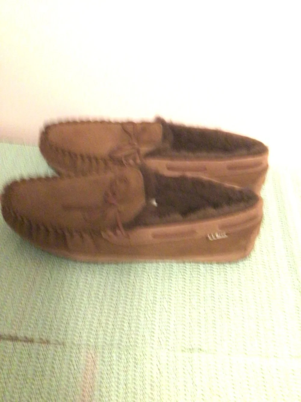 l.L.Bean Moccasin with faux fur lining cozy,warm , comfy  indoor wear  SZ 13 M m